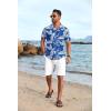 imageCOOFANDY Mens Hawaiian Floral Shirts Short Sleeve Button Down Shirts Tropical Summer Beach ShirtsPalm Leafblue
