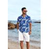 imageCOOFANDY Mens Hawaiian Floral Shirts Short Sleeve Button Down Shirts Tropical Summer Beach ShirtsPalm Leafblue
