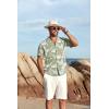 imageCOOFANDY Mens Hawaiian Floral Shirts Short Sleeve Button Down Shirts Tropical Summer Beach ShirtsPalm Leafgreen