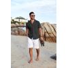 imageCOOFANDY Mens Hawaiian Floral Shirts Short Sleeve Button Down Shirts Tropical Summer Beach ShirtsSolidblack