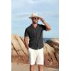 imageCOOFANDY Mens Hawaiian Floral Shirts Short Sleeve Button Down Shirts Tropical Summer Beach ShirtsSolidblack