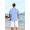 imageCOOFANDY Mens Hawaiian Floral Shirts Short Sleeve Button Down Shirts Tropical Summer Beach ShirtsSolidlight Blue
