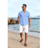 imageCOOFANDY Mens Hawaiian Floral Shirts Short Sleeve Button Down Shirts Tropical Summer Beach ShirtsSolidlight Blue