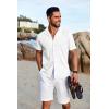 imageCOOFANDY Mens Hawaiian Floral Shirts Short Sleeve Button Down Shirts Tropical Summer Beach ShirtsSolidwhite