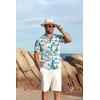 imageCOOFANDY Mens Hawaiian Floral Shirts Short Sleeve Button Down Shirts Tropical Summer Beach ShirtsTropiccal Islanbeige