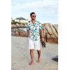 imageCOOFANDY Mens Hawaiian Floral Shirts Short Sleeve Button Down Shirts Tropical Summer Beach ShirtsTropiccal Islanbeige