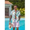 imageCOOFANDY Mens Hawaiian Floral Shirts Short Sleeve Button Down Shirts Tropical Summer Beach ShirtsTropiccal Islanbeige