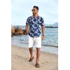 imageCOOFANDY Mens Hawaiian Floral Shirts Short Sleeve Button Down Shirts Tropical Summer Beach ShirtsWhite Floralnavy