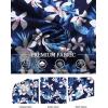 imageCOOFANDY Mens Hawaiian Floral Shirts Short Sleeve Button Down Shirts Tropical Summer Beach ShirtsWhite Floralnavy
