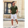 imageCOOFANDY Mens Knit Shirts Short Sleeve Button Down Polo Shirt Vintage Casual Summer Beach ShirtsArmy Green