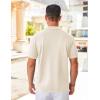 imageCOOFANDY Mens Knit Shirts Short Sleeve Button Down Polo Shirt Vintage Casual Summer Beach ShirtsBeige