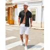 imageCOOFANDY Mens Knit Shirts Short Sleeve Button Down Polo Shirt Vintage Casual Summer Beach ShirtsBlack
