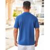 imageCOOFANDY Mens Knit Shirts Short Sleeve Button Down Polo Shirt Vintage Casual Summer Beach ShirtsBlue