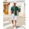 imageCOOFANDY Mens Knit Shirts Short Sleeve Button Down Polo Shirt Vintage Casual Summer Beach ShirtsGreen