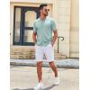 imageCOOFANDY Mens Knit Shirts Short Sleeve Button Down Polo Shirt Vintage Casual Summer Beach ShirtsIce Green