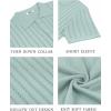 imageCOOFANDY Mens Knit Shirts Short Sleeve Button Down Polo Shirt Vintage Casual Summer Beach ShirtsIce Green