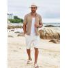 imageCOOFANDY Mens Knit Shirts Short Sleeve Button Down Polo Shirt Vintage Casual Summer Beach ShirtsKhaki