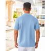 imageCOOFANDY Mens Knit Shirts Short Sleeve Button Down Polo Shirt Vintage Casual Summer Beach ShirtsLight Blue