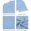 imageCOOFANDY Mens Knit Shirts Short Sleeve Button Down Polo Shirt Vintage Casual Summer Beach ShirtsLight Blue