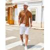imageCOOFANDY Mens Knit Shirts Short Sleeve Button Down Polo Shirt Vintage Casual Summer Beach ShirtsLight Brown