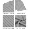 imageCOOFANDY Mens Knit Shirts Short Sleeve Button Down Polo Shirt Vintage Casual Summer Beach ShirtsLight Grey