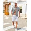 imageCOOFANDY Mens Knit Shirts Short Sleeve Button Down Polo Shirt Vintage Casual Summer Beach ShirtsLight Grey