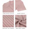 imageCOOFANDY Mens Knit Shirts Short Sleeve Button Down Polo Shirt Vintage Casual Summer Beach ShirtsLight Pink