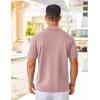 imageCOOFANDY Mens Knit Shirts Short Sleeve Button Down Polo Shirt Vintage Casual Summer Beach ShirtsLight Pink