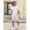 imageCOOFANDY Mens Knit Shirts Short Sleeve Button Down Polo Shirt Vintage Casual Summer Beach ShirtsWhite