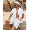 imageCOOFANDY Mens Knit Shirts Short Sleeve Button Down Polo Shirt Vintage Casual Summer Beach ShirtsWhite