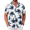imageCOOFANDY Mens Hawaiian Floral Shirts Short Sleeve Button Down Shirts Tropical Summer Beach ShirtsCoconut Treewhite