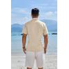 imageCOOFANDY Mens Button Down Shirts Short Sleeve Casual Shirts Summer Beach Linen Shirts with PocketBeige