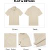 imageCOOFANDY Mens Button Down Shirts Short Sleeve Casual Shirts Summer Beach Linen Shirts with PocketBeige