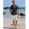 imageCOOFANDY Mens Button Down Shirts Short Sleeve Casual Shirts Summer Beach Linen Shirts with PocketBlack