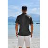 imageCOOFANDY Mens Button Down Shirts Short Sleeve Casual Shirts Summer Beach Linen Shirts with PocketBlack