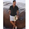 imageCOOFANDY Mens Button Down Shirts Short Sleeve Casual Shirts Summer Beach Linen Shirts with PocketBlack