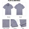 imageCOOFANDY Mens Button Down Shirts Short Sleeve Casual Shirts Summer Beach Linen Shirts with PocketDark Blue