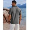 imageCOOFANDY Mens Button Down Shirts Short Sleeve Casual Shirts Summer Beach Linen Shirts with PocketDark Grey