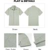 imageCOOFANDY Mens Button Down Shirts Short Sleeve Casual Shirts Summer Beach Linen Shirts with PocketGreen
