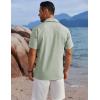 imageCOOFANDY Mens Button Down Shirts Short Sleeve Casual Shirts Summer Beach Linen Shirts with PocketGreen