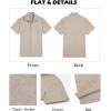 imageCOOFANDY Mens Button Down Shirts Short Sleeve Casual Shirts Summer Beach Linen Shirts with PocketKhaki