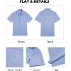 imageCOOFANDY Mens Button Down Shirts Short Sleeve Casual Shirts Summer Beach Linen Shirts with PocketLight Blue