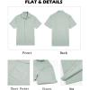 imageCOOFANDY Mens Button Down Shirts Short Sleeve Casual Shirts Summer Beach Linen Shirts with PocketLight Green