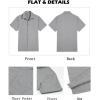 imageCOOFANDY Mens Button Down Shirts Short Sleeve Casual Shirts Summer Beach Linen Shirts with PocketLight Grey