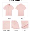 imageCOOFANDY Mens Button Down Shirts Short Sleeve Casual Shirts Summer Beach Linen Shirts with PocketLight Pink