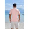 imageCOOFANDY Mens Button Down Shirts Short Sleeve Casual Shirts Summer Beach Linen Shirts with PocketLight Pink