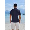 imageCOOFANDY Mens Button Down Shirts Short Sleeve Casual Shirts Summer Beach Linen Shirts with PocketNavy Blue