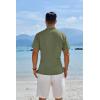 imageCOOFANDY Mens Button Down Shirts Short Sleeve Casual Shirts Summer Beach Linen Shirts with PocketOlive Green