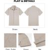 imageCOOFANDY Mens Button Down Shirts Short Sleeve Casual Shirts Summer Beach Linen Shirts with PocketStone