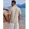 imageCOOFANDY Mens Button Down Shirts Short Sleeve Casual Shirts Summer Beach Linen Shirts with PocketStone